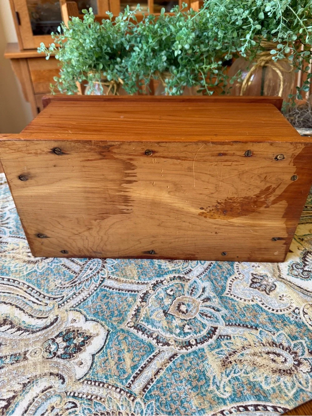 Handcrafted Cedar Jewelry Box 3 Drawer Keepsake Chest Dovetail Vintage Wood